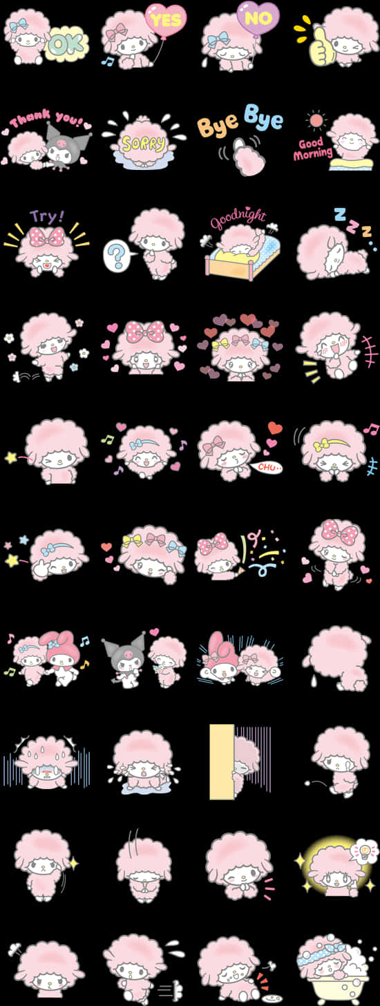 My Melody 表情貼圖組 壁紙
