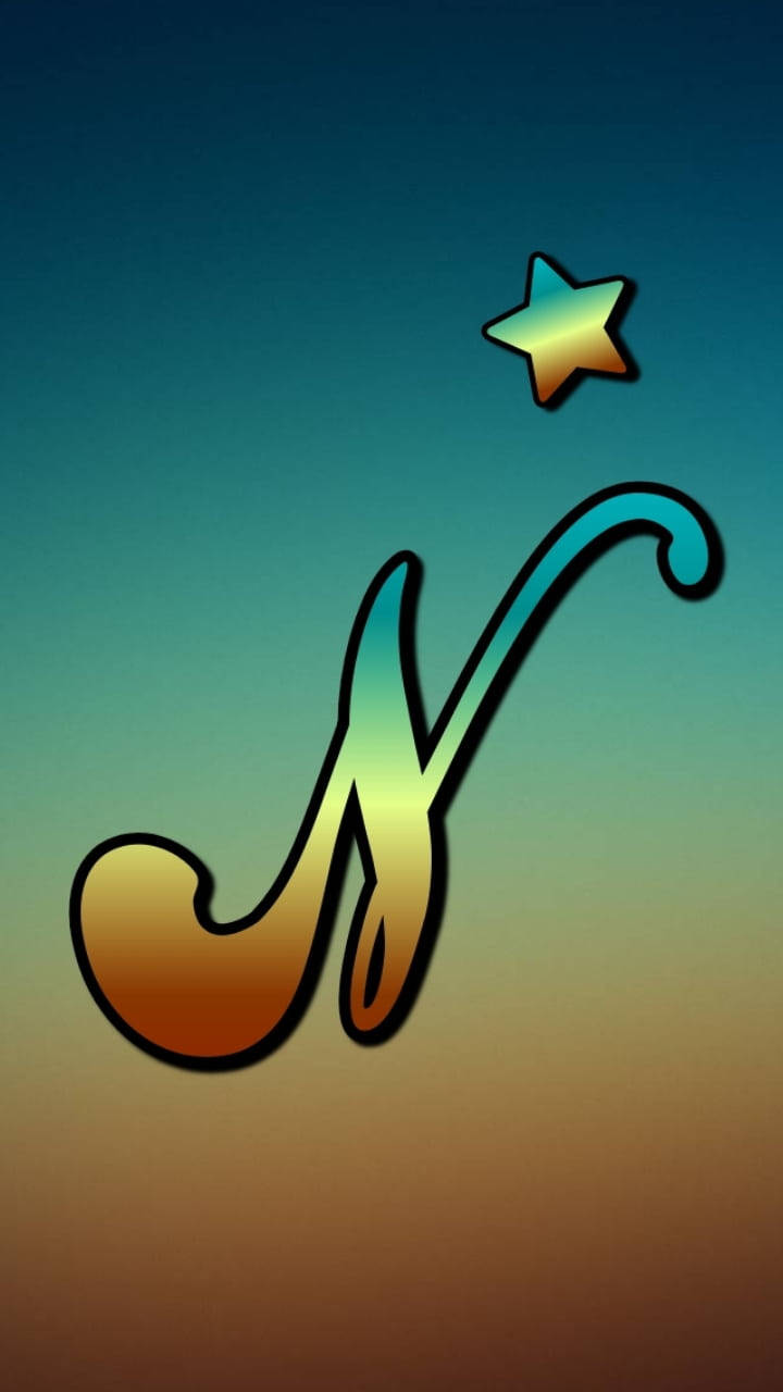 風格化的字母J，上面有一顆星星，在漸變背景上發光。