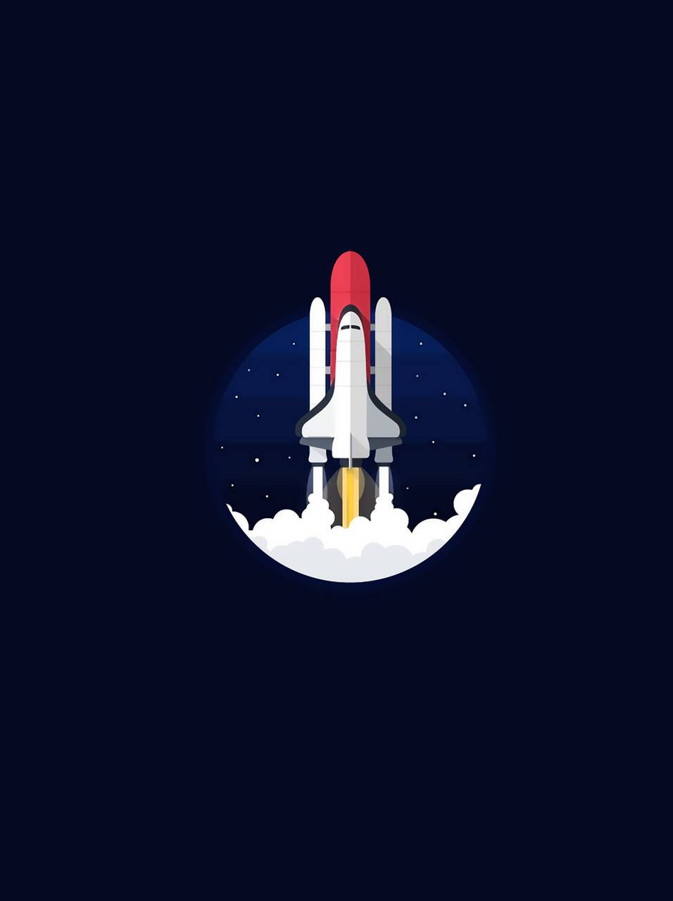 太空穿梭機從雲層發射到繁星夜空