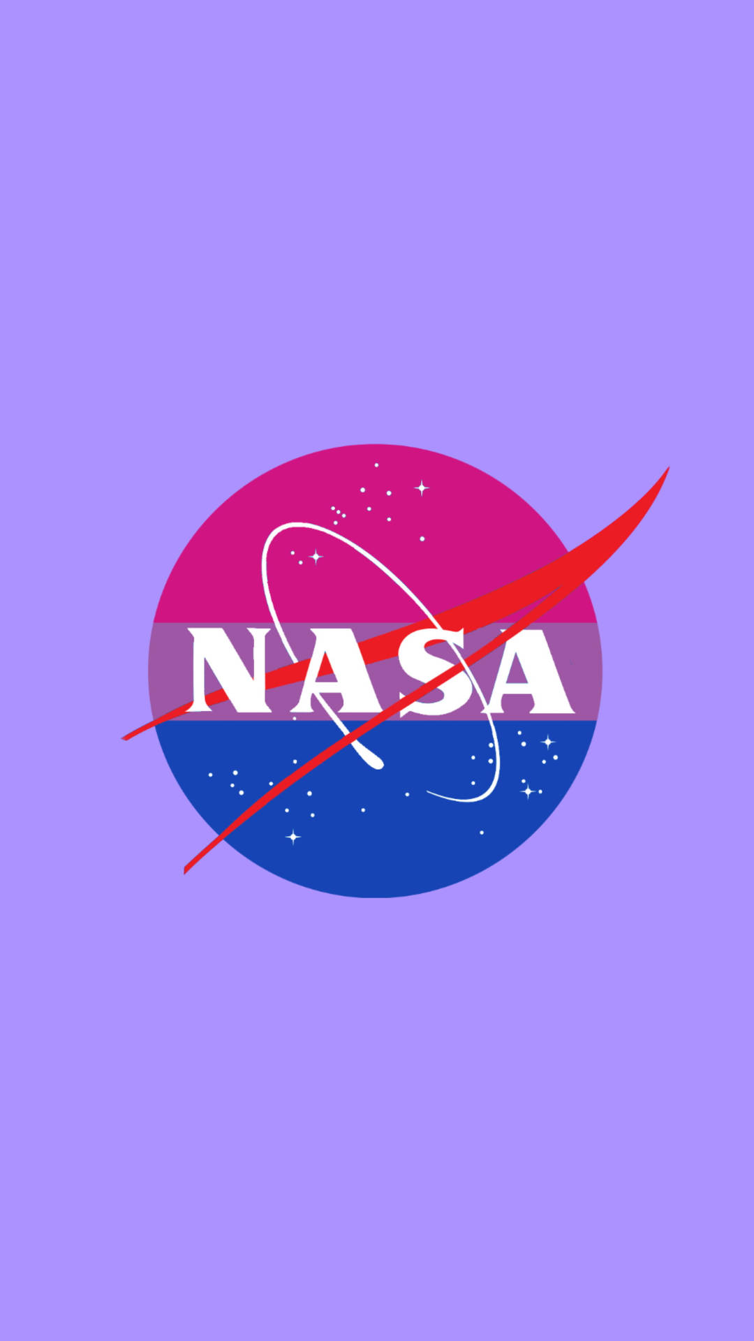 NASA 標誌以粉紅、藍、紅色在薰衣草背景上 — Nasa GIF 壁紙
