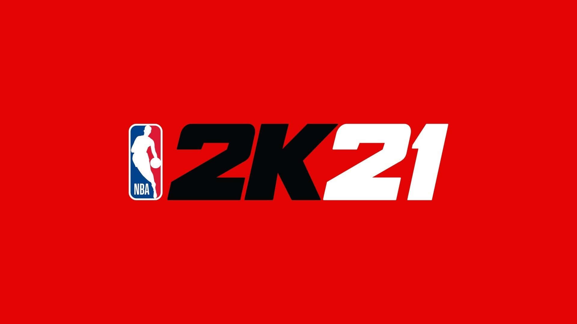 NBA 2K21標誌 壁紙 — 鮮豔紅色背景上黑白相間的醒目NBA 2K21標誌。