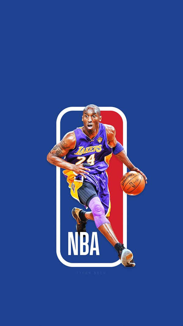 高比拜仁在NBA標誌內運球。