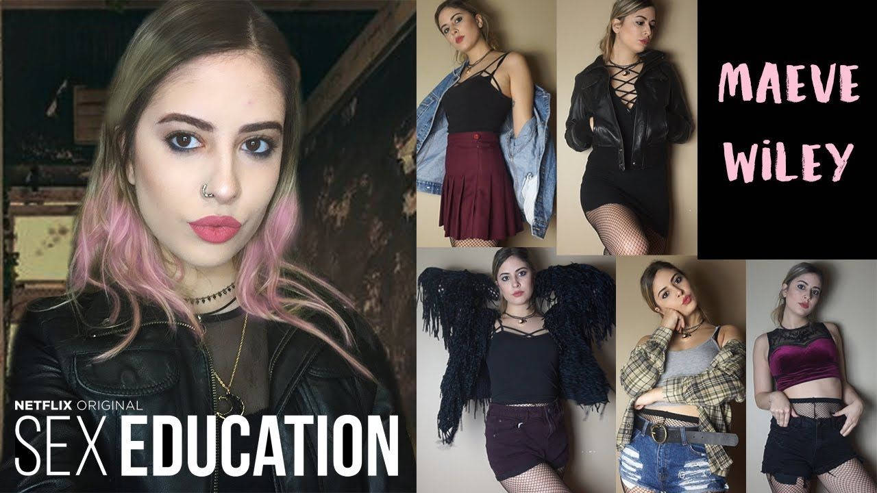 來自《性教育》的 Maeve Wiley 以粉紅頭髮穿著多種時尚服裝。