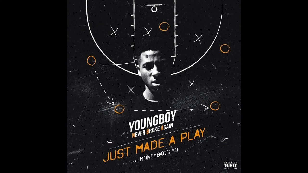 帶有籃球比賽圖表的 YoungBoy Never Broke Again 專輯封面。