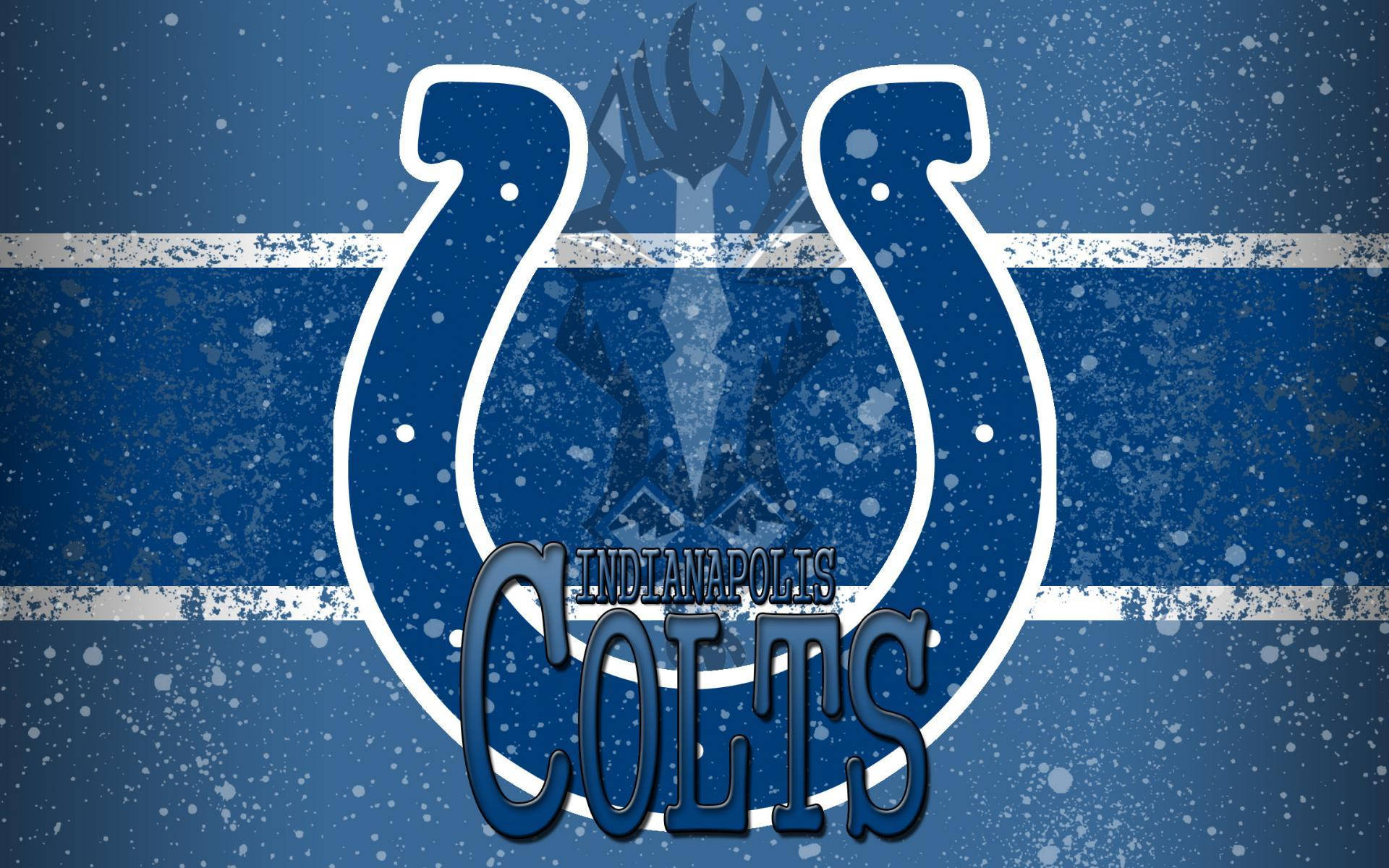 NFL印第安納波利斯小馬隊粉絲藝術圖像設計 壁紙 — 一個大膽的印第安納波利斯小馬隊標誌，帶有磨損的藍白背景，並飾有雪花紋理。