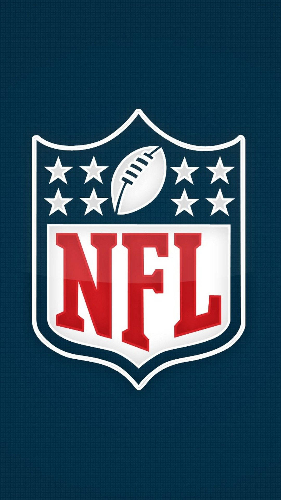 NFL標誌在藍綠色背景上 壁紙 — NFL 標誌以鮮明的紅、白、銀色在帶有紋理的深藍色背景上脫穎而出。
