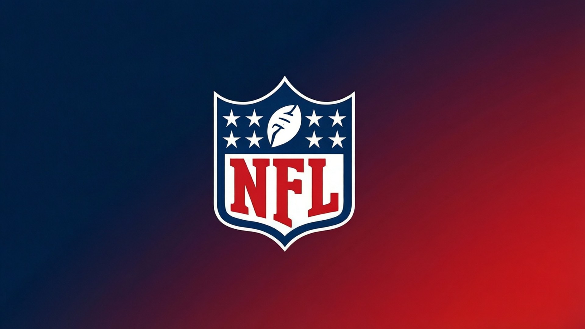 藍至紅漸變背景上的NFL標誌