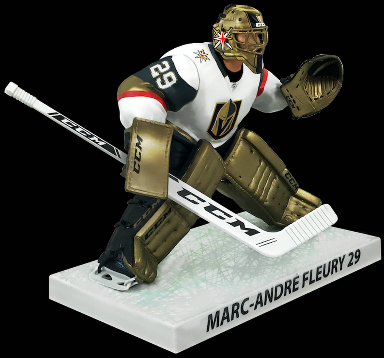 冰球守門員 Marc-André Fleury 29 號公仔，身穿維加斯金騎士裝備。