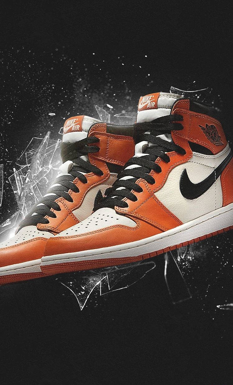 Nike Air Jordan 1 High - 橙色與黑色 壁紙