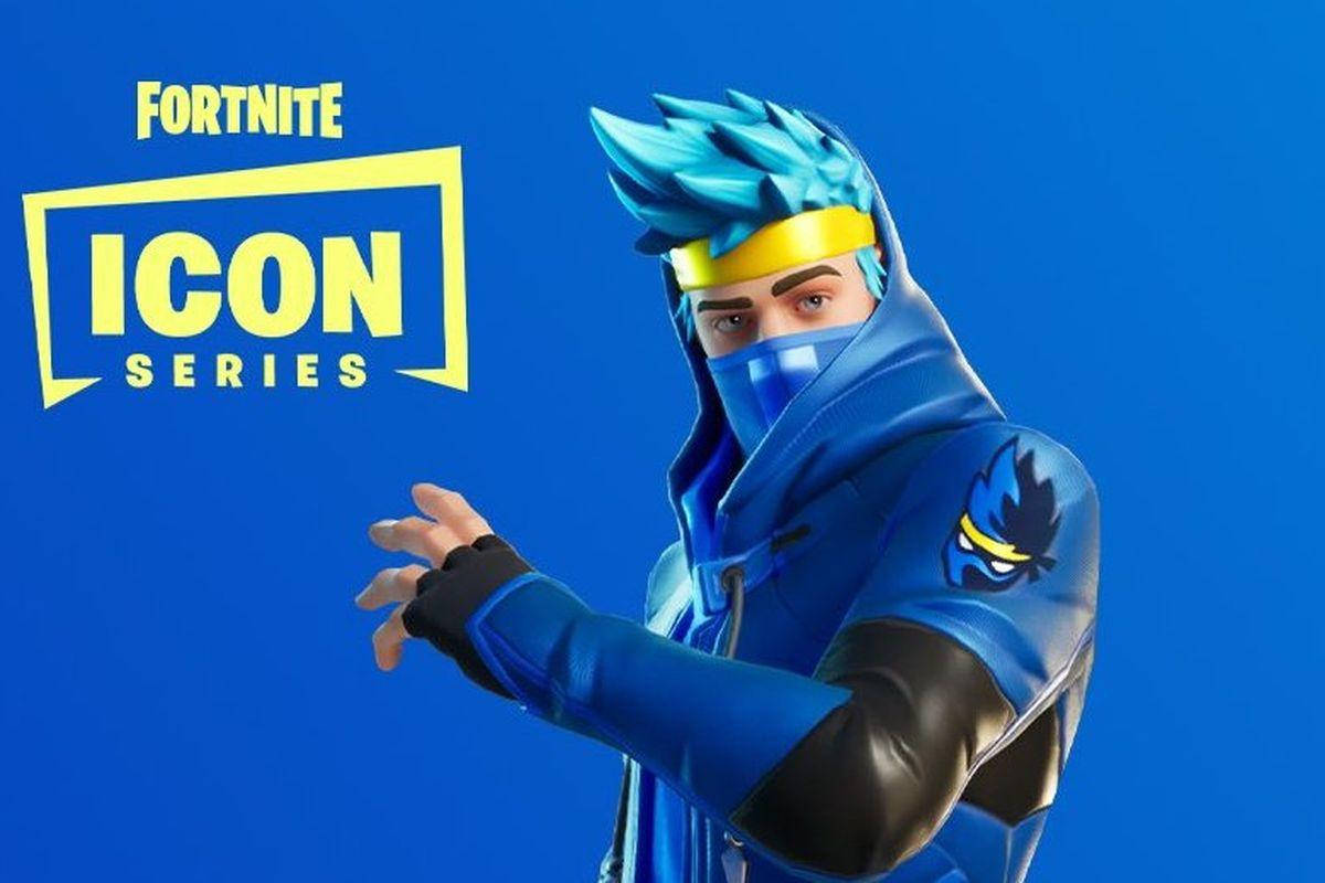 Fortnite Icon Series角色，身穿藍色忍者服裝，頭髮尖刺。