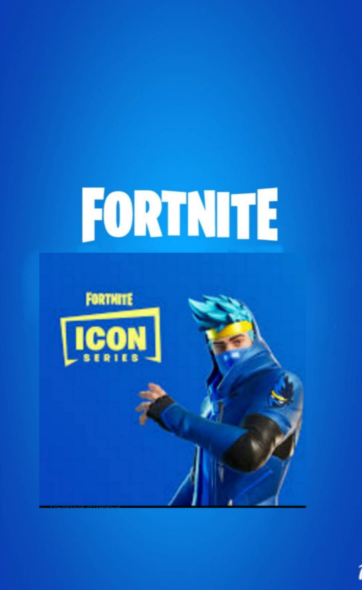Fortnite Icon Series 角色，身穿藍色服裝，藍色頭髮，戴著黃色頭帶。