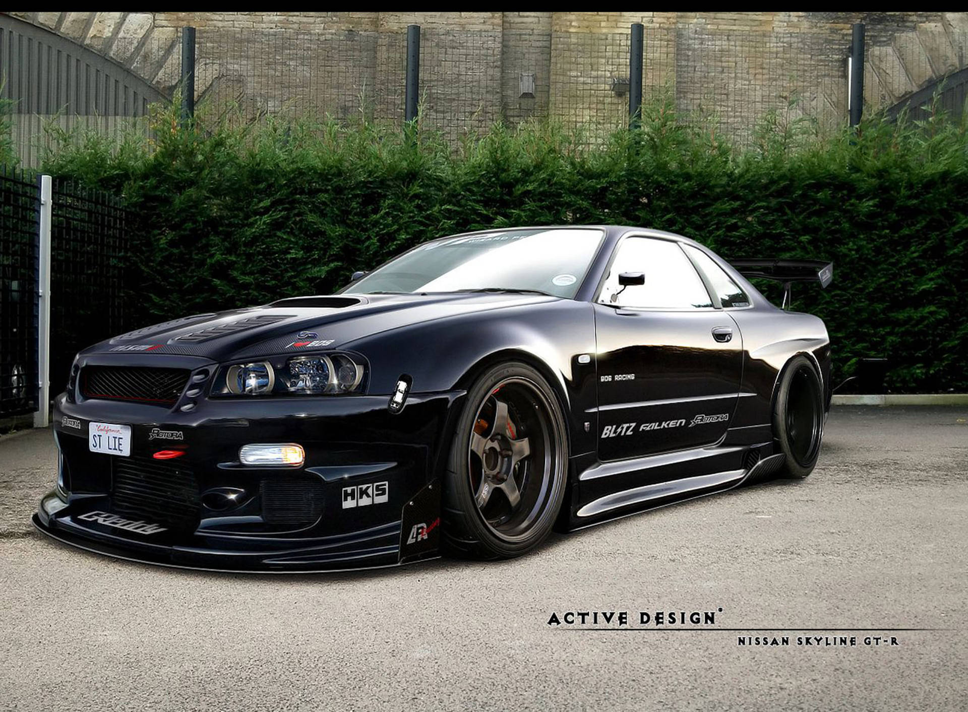 日產Skyline GTR R33 黑色版壁紙
