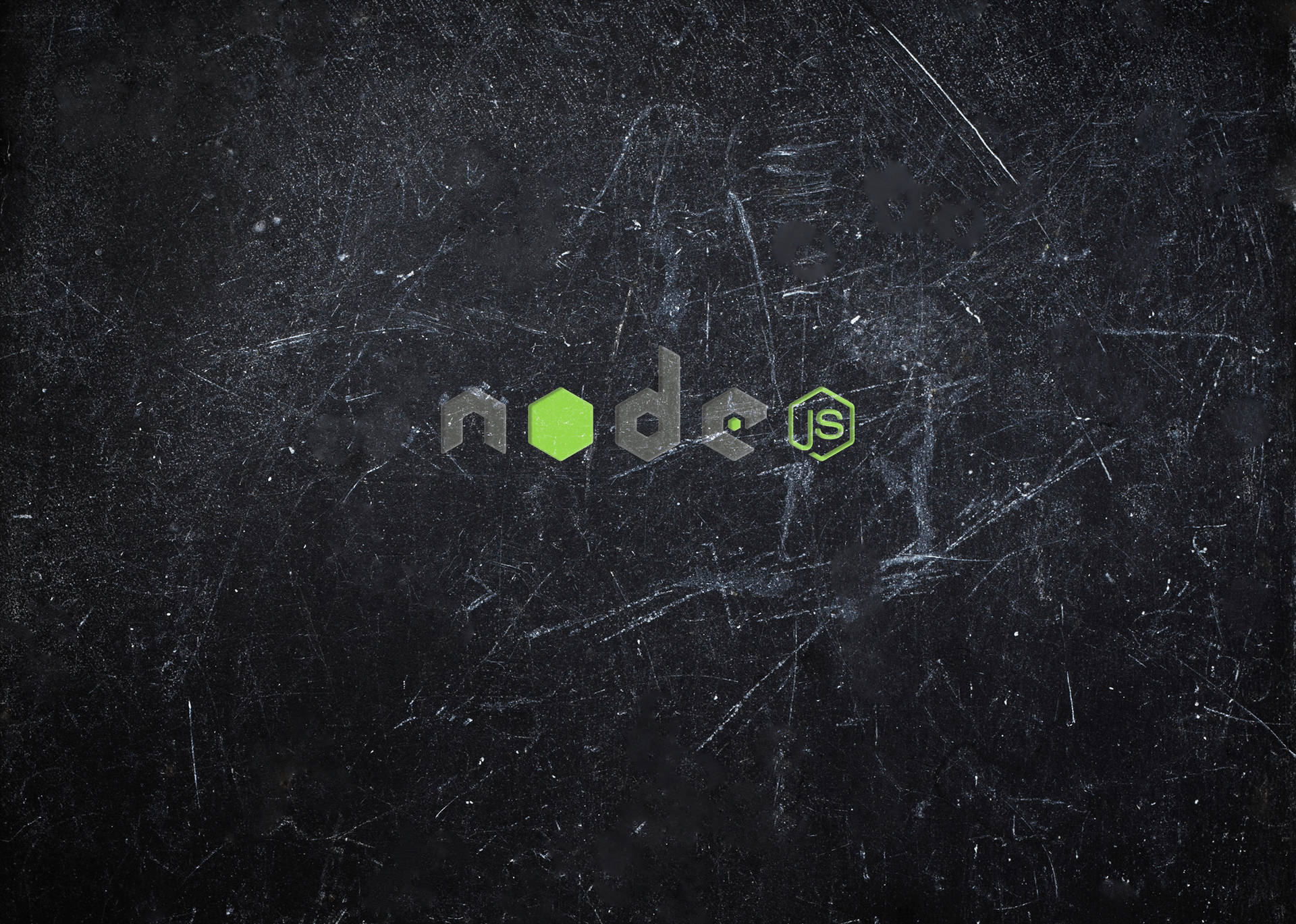 刮花黑色背景上的 Node.js 標誌
