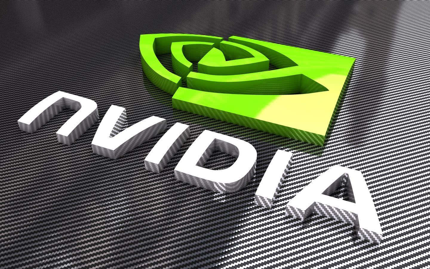 碳纖維背景上的 Nvidia 3D 標誌