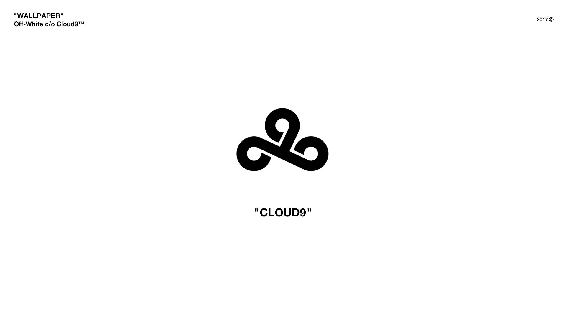 白色背景上的黑色Cloud9標誌及文字標籤