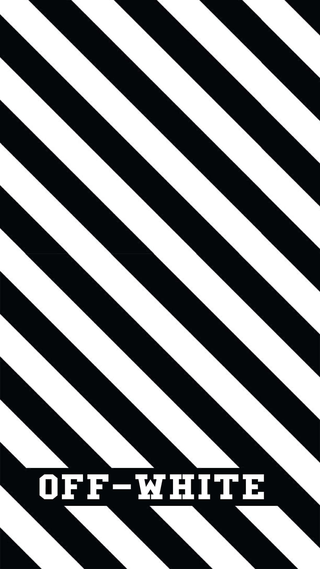 帶有 Off-White 標誌文字的黑白對角條紋。