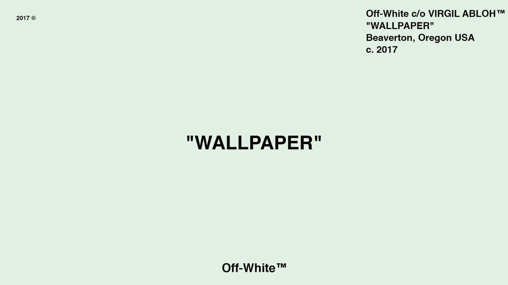 簡約牆紙，米白色背景上有黑色文字和品牌標誌。