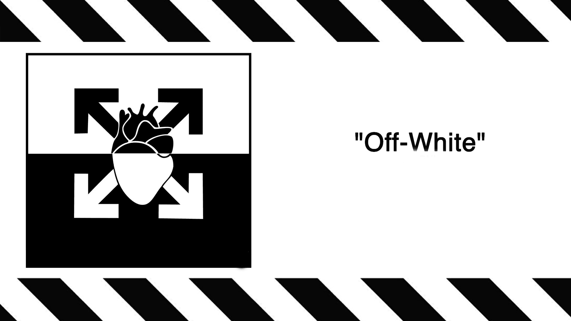 型格Off White標誌配搭粗獷背景 壁紙