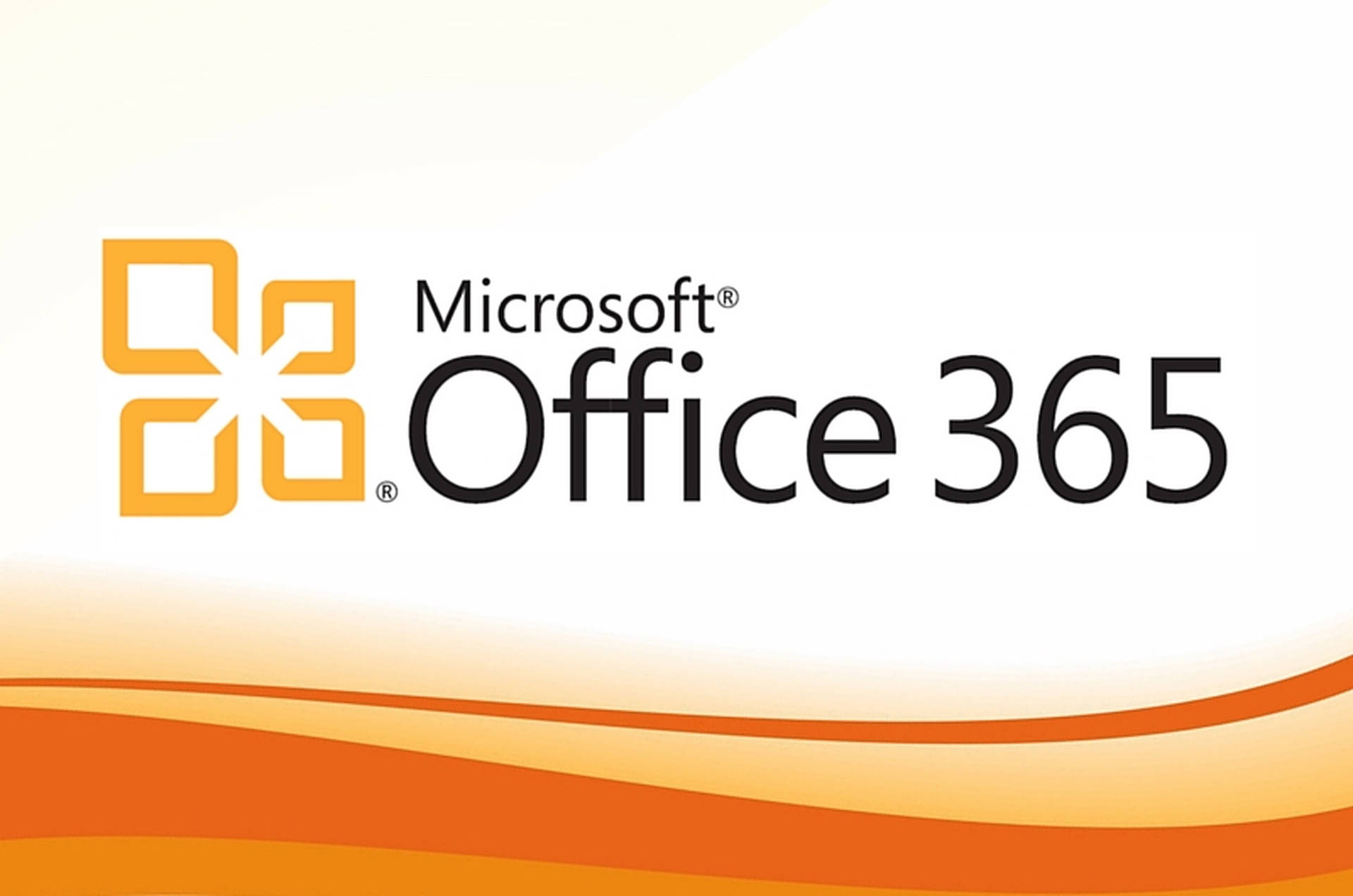 Microsoft Office 365 標誌，帶有橙色圖示和漸變波浪。