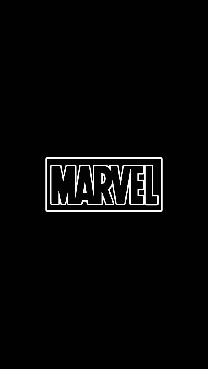 黑色背景上的白色Marvel標誌