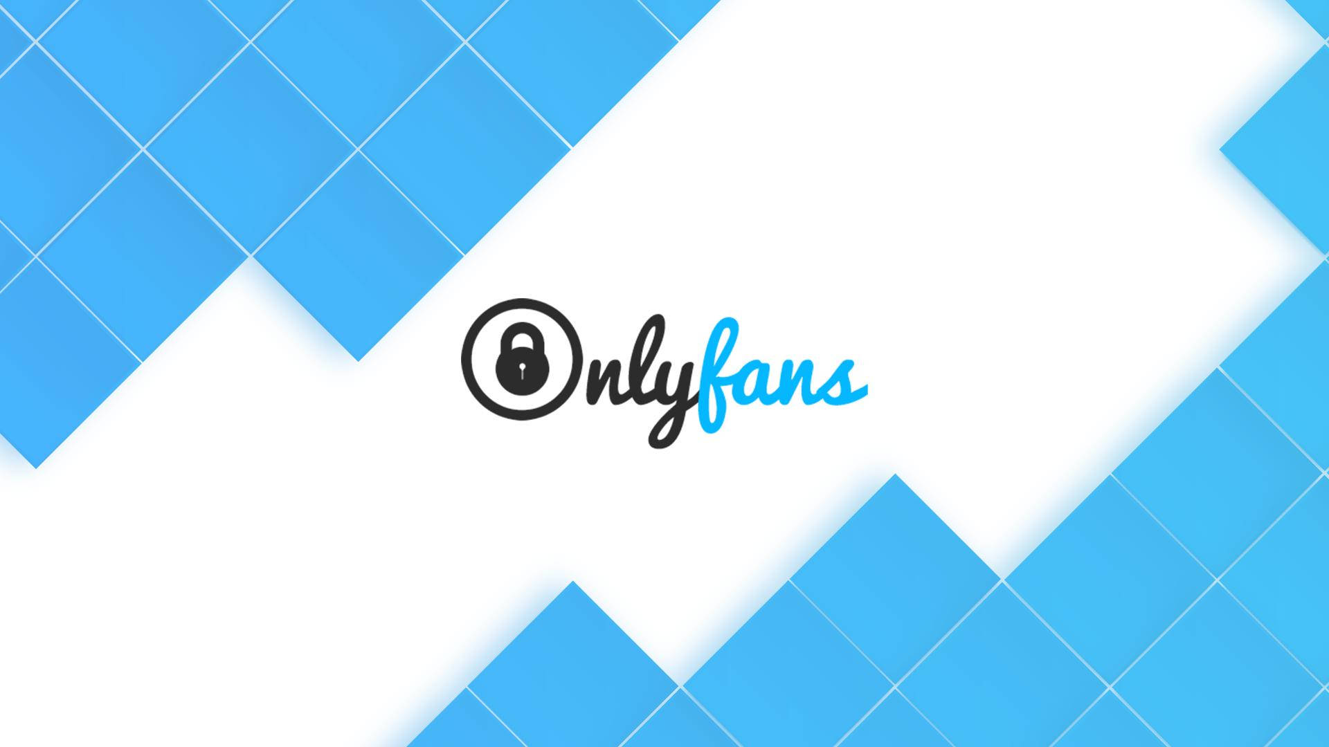 OnlyFans 標誌與便利貼背景 壁紙 — OnlyFans 標誌居中於白色背景上，帶有藍色幾何菱形圖案。