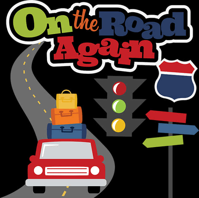 Onthe Road Again 旅行圖案 壁紙