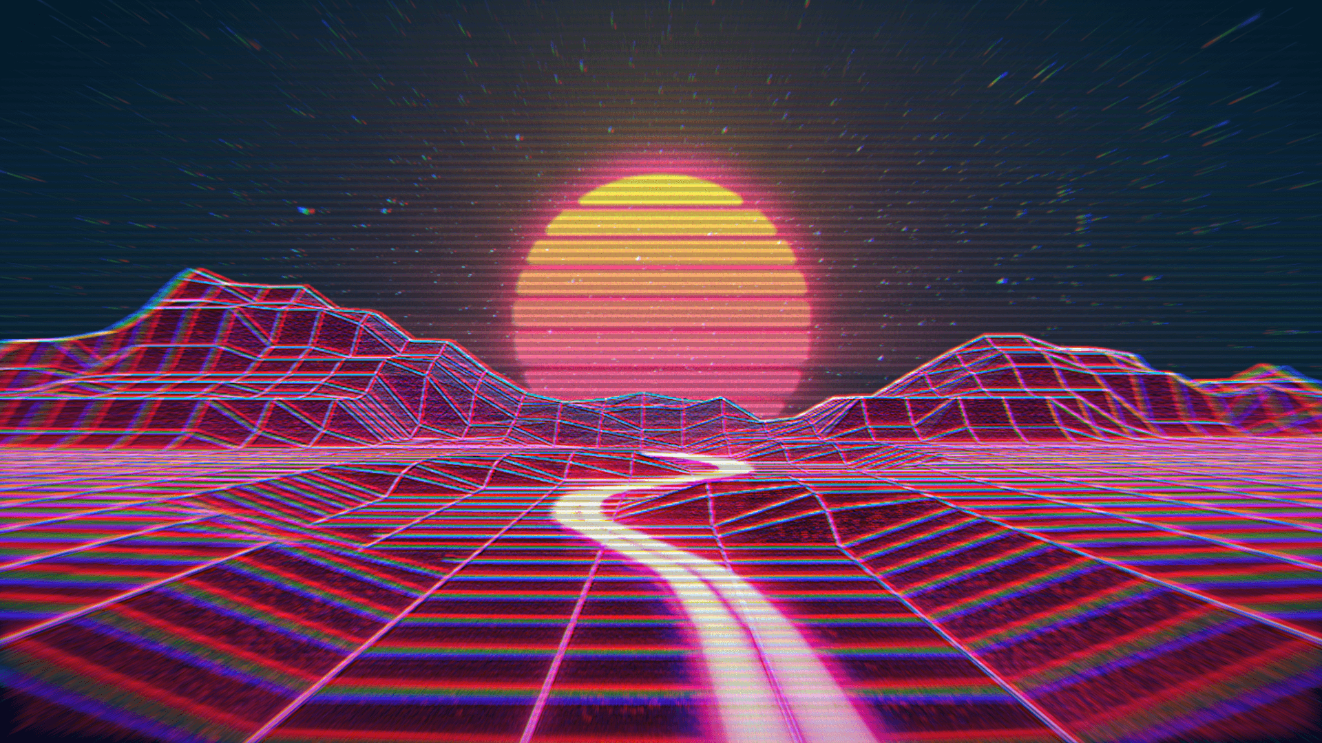 Outrun 背景 壁紙