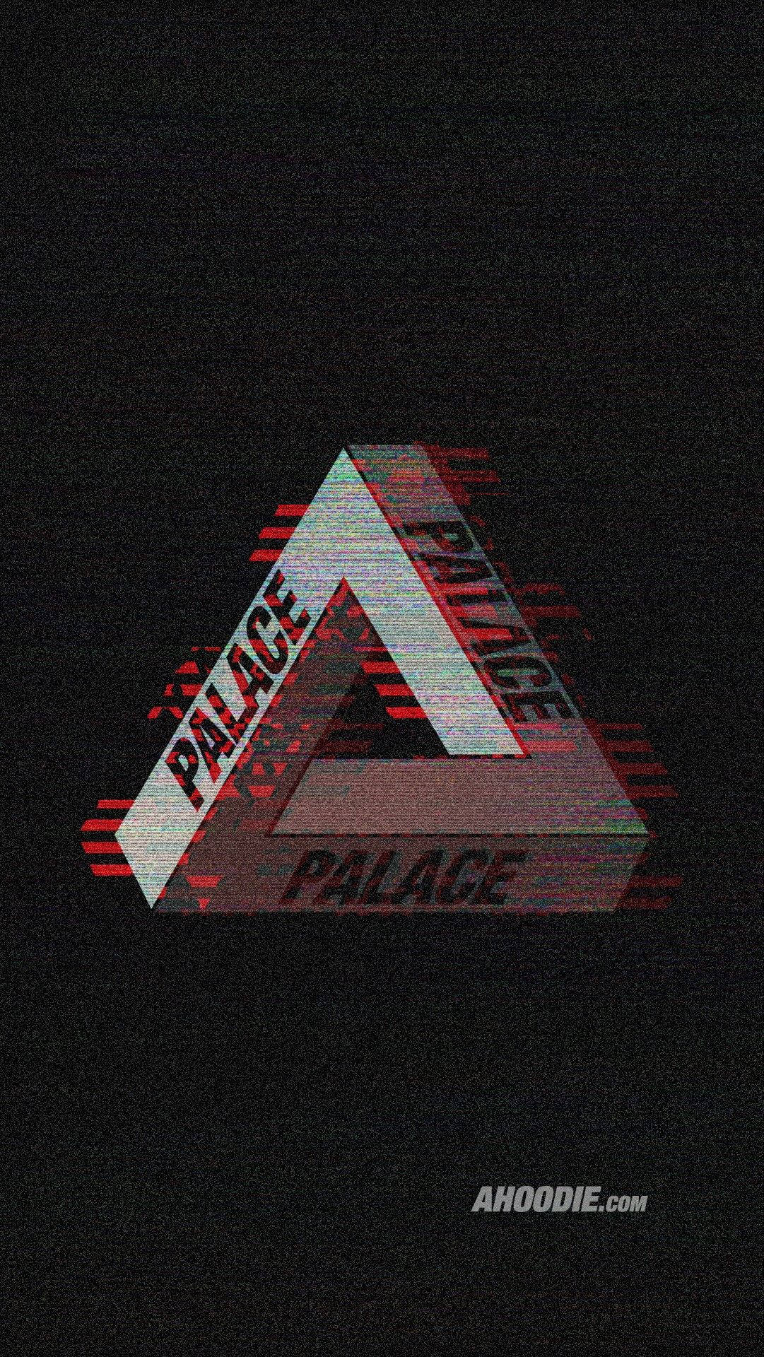 故障Palace標誌三角形，黑色背景上帶有紅色條紋。