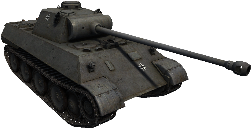 德國Panzer坦克側面圖 壁紙 — 德國豹式坦克的詳細3D渲染，帶有風化灰色裝甲和白色十字徽章，背景為純灰色。