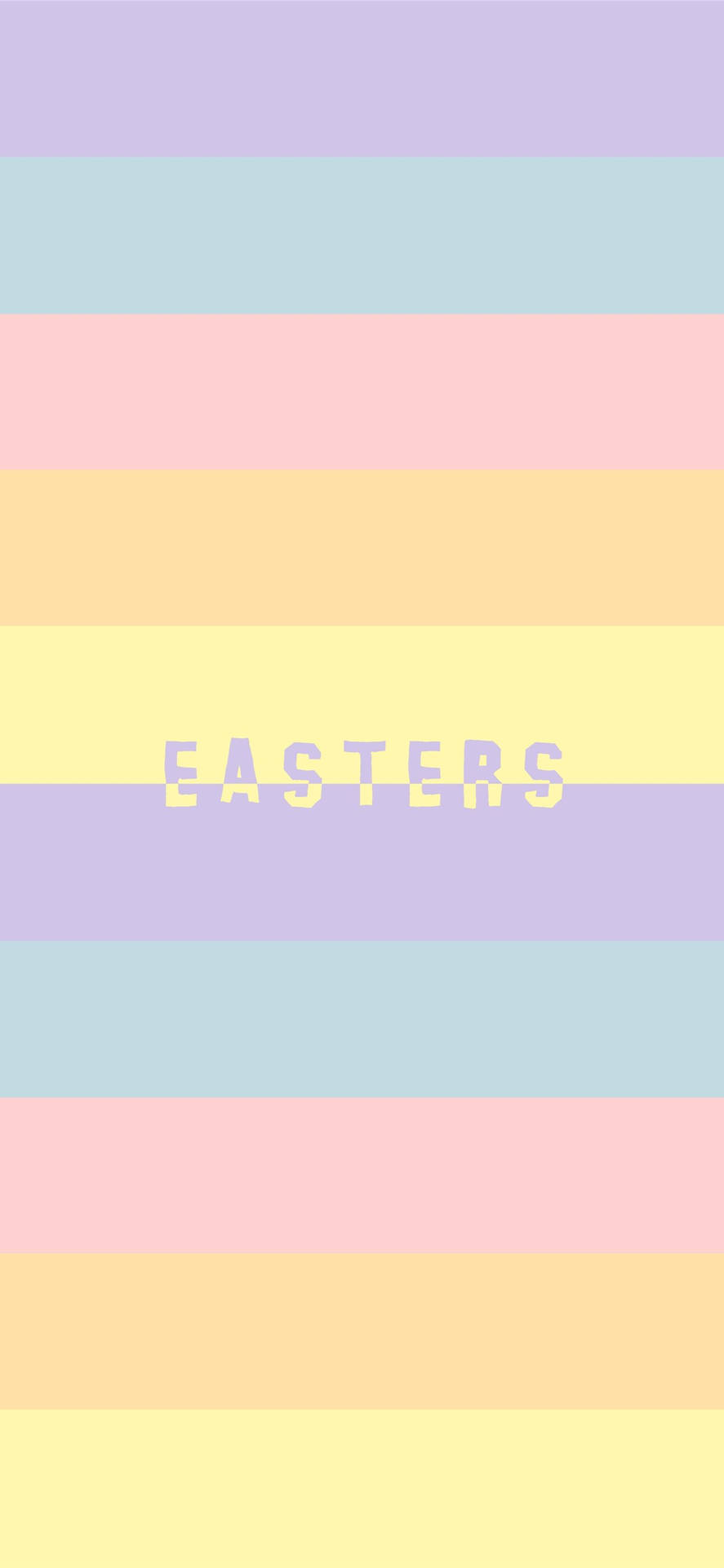柔和彩虹條紋，中央顯示EASTER字樣。