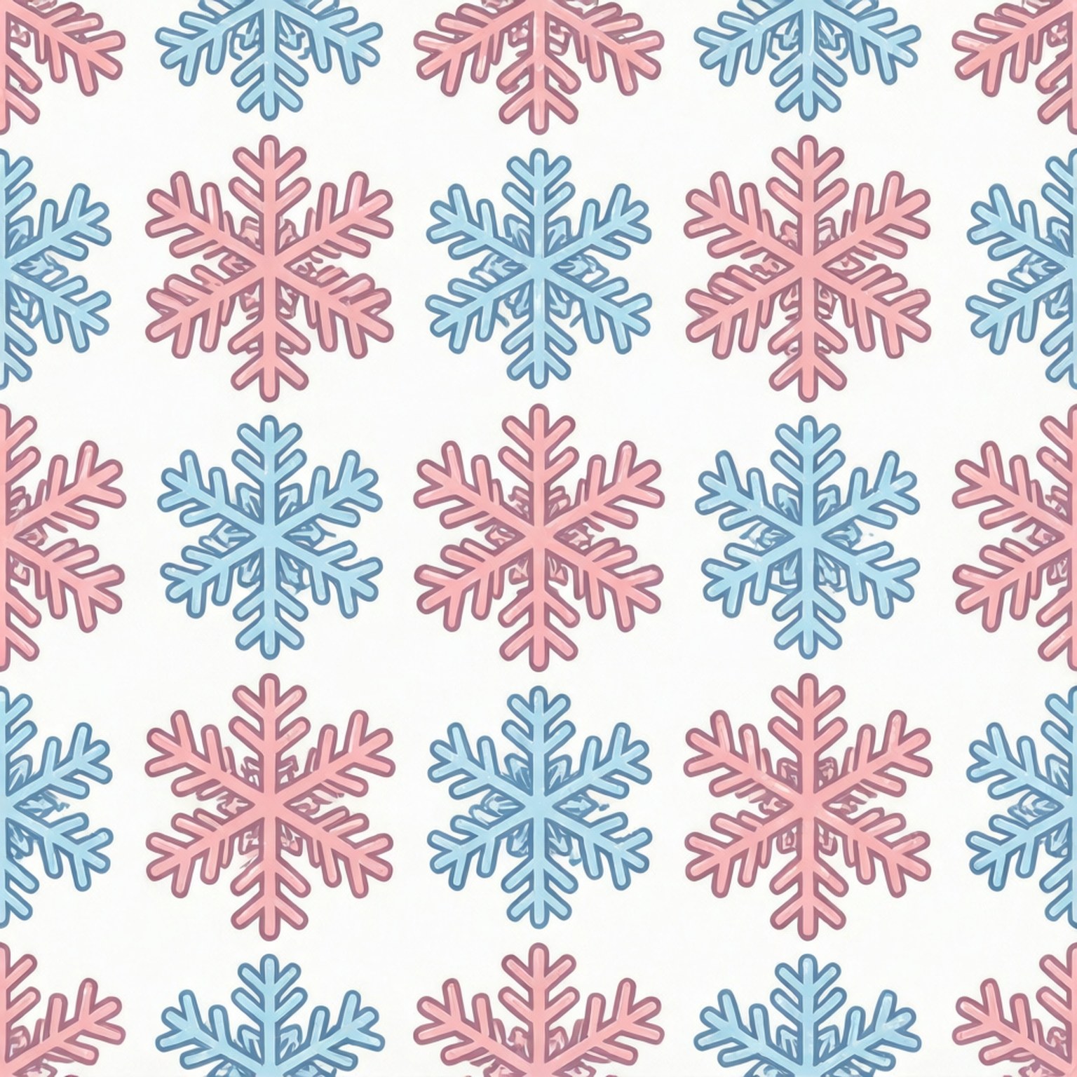淺奶油色背景上的粉紅色和藍色雪花圖案