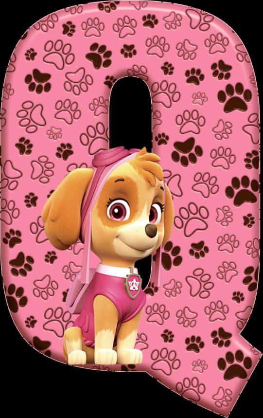 Paw Patrol 粉紅小狗字母Q 壁紙