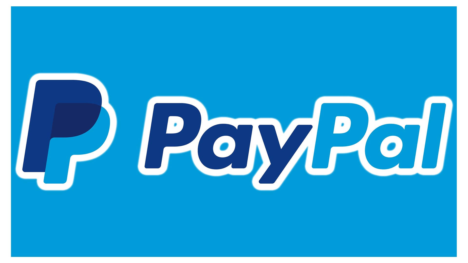 鮮豔PayPal標誌配天空藍背景 壁紙 — PayPal 標誌以粗體藍色和白色顯示在純藍色背景上。