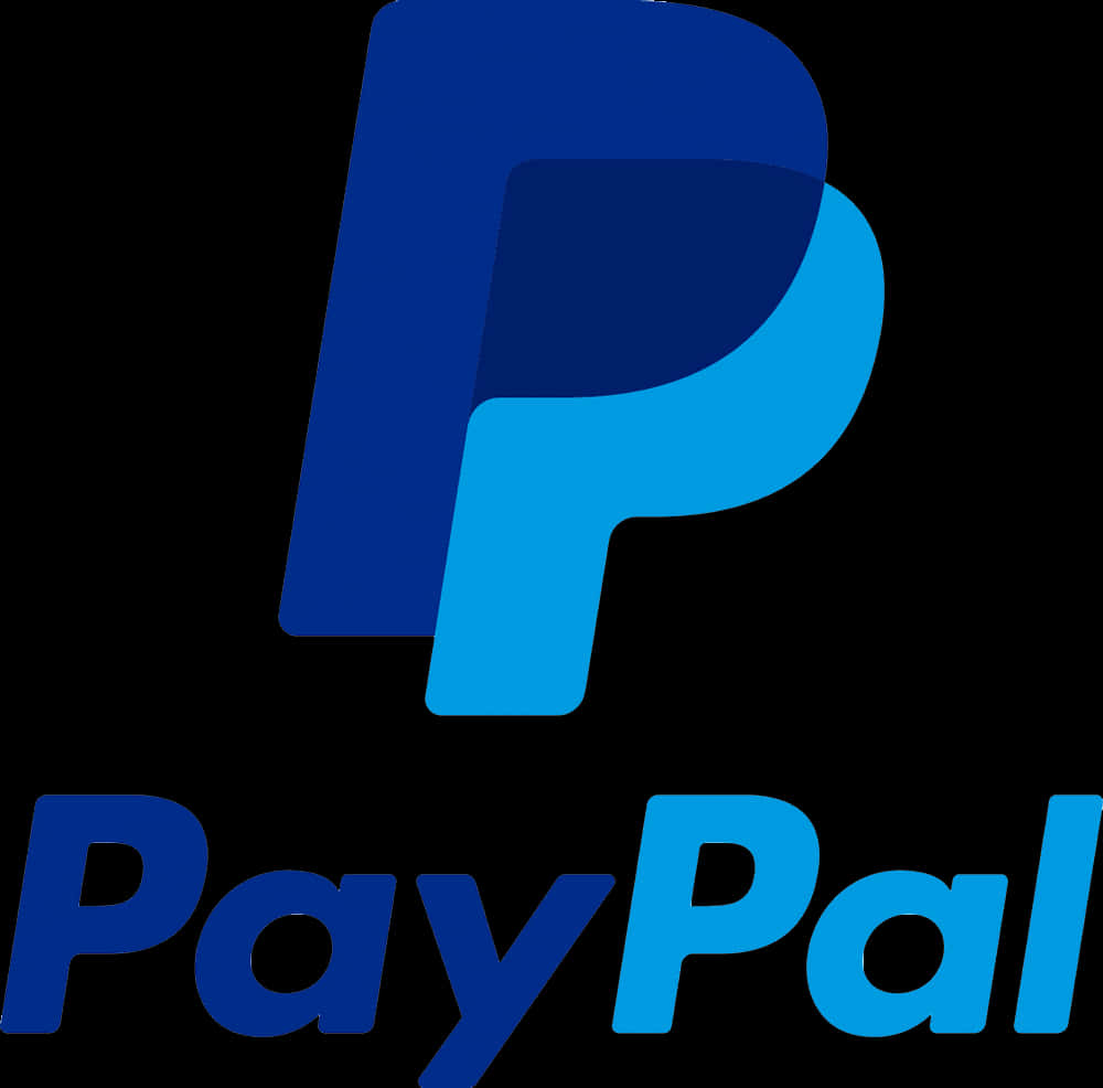 PayPal標誌藍色背景 壁紙 — PayPal 標誌以黑色背景上的漸變藍色風格化 'P' 為特色。