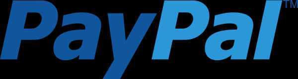 PayPal標誌藍色背景 壁紙 — 黑色背景上以粗體藍色漸變文字顯示的PayPal標誌。