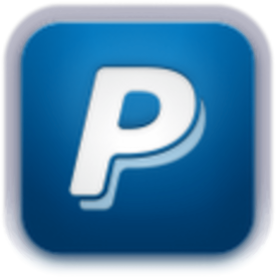 PayPal標誌圖標 壁紙 — 一個帶有光澤的藍色方形圖標，中央有一個白色風格化的字母P，並帶有微妙的漸變照明效果。