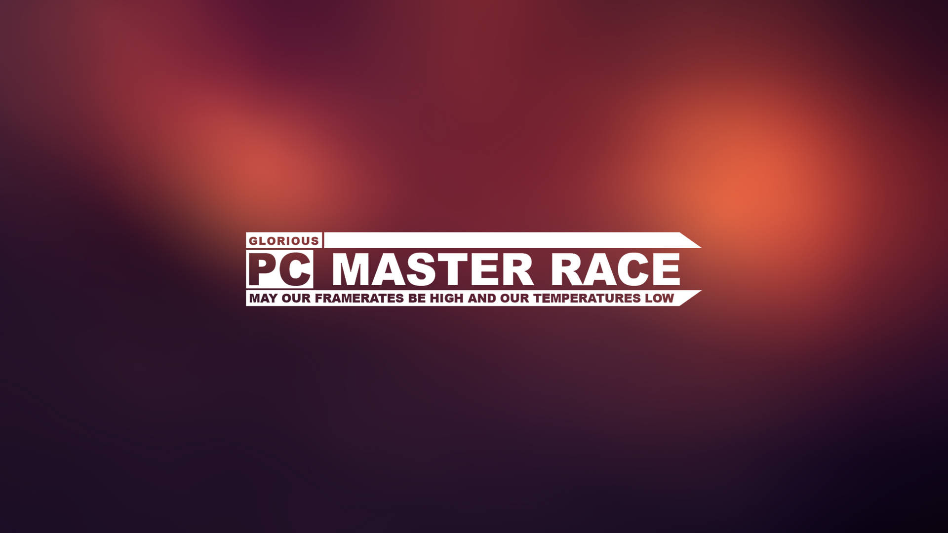 遊戲標誌 PC Master Race 在漸變紅紫背景上
