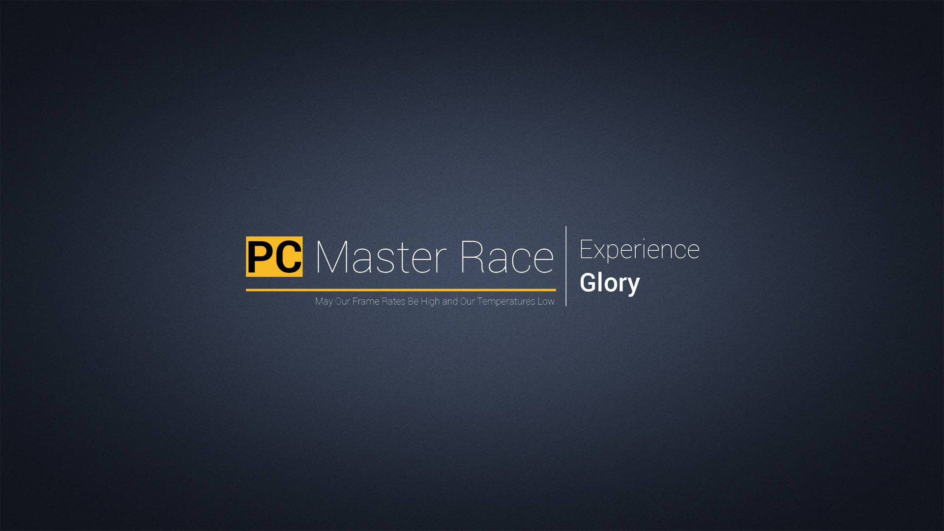 深色背景上帶有幀率和溫度標語的PC Master Race標誌