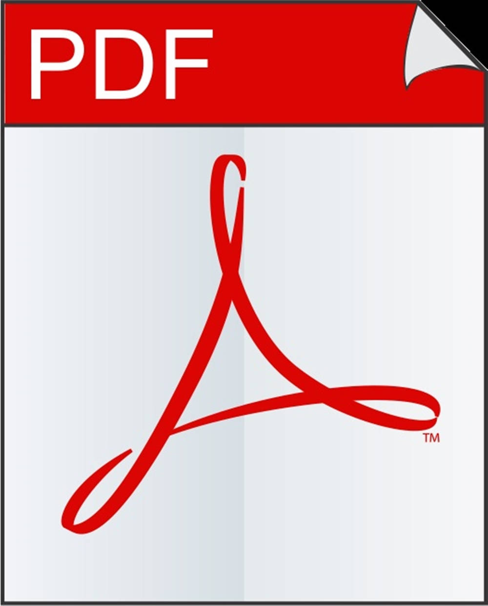 Adobe PDF文件圖標，帶有紅色風格化的'A'和捲曲的角落。