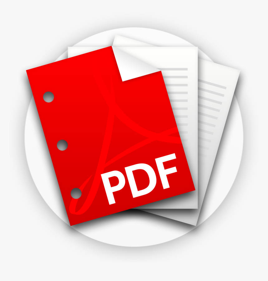 白色文件上的紅色PDF檔案圖示，帶有白色文字。