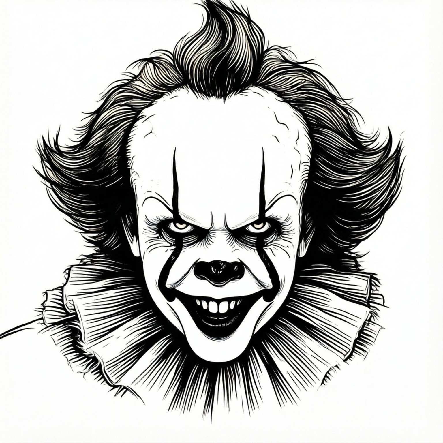 線條藝術版Pennywise 壁紙