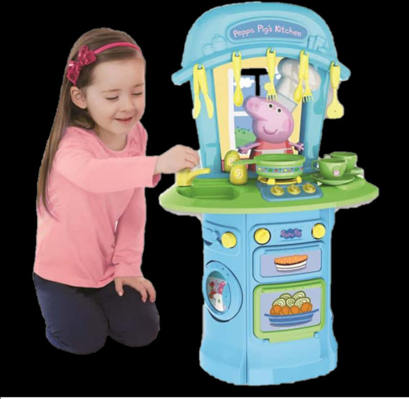 Peppa Pig 廚房玩具套裝與小孩 壁紙
