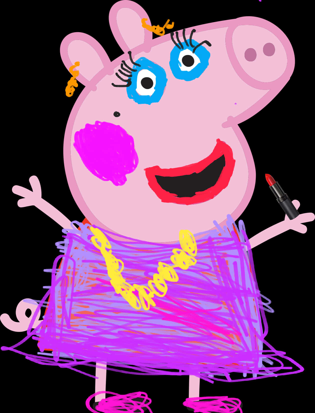 小朋友畫的Peppa Pig 壁紙