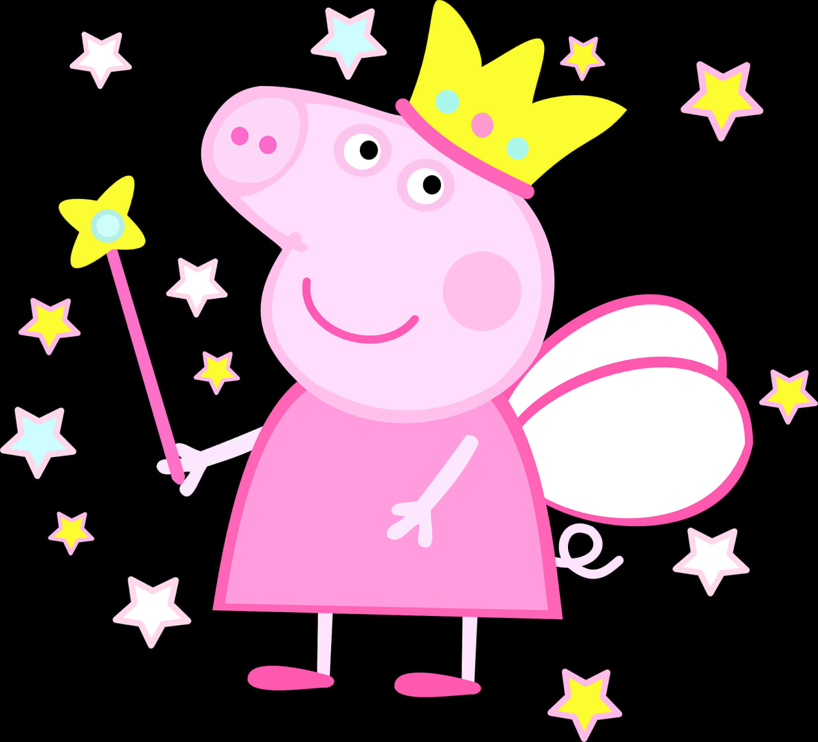 Peppa Pig 仙女公主向量插畫 壁紙