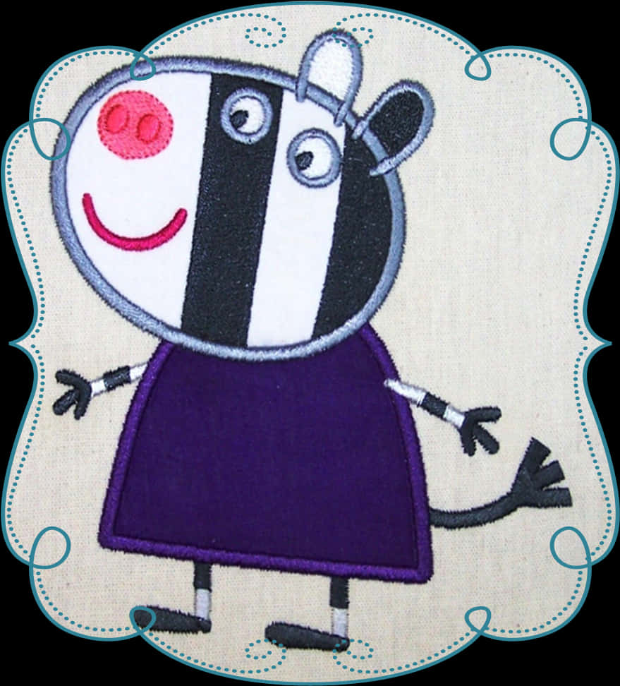 Peppa Pig Zoe Zebra 刺繡設計 壁紙