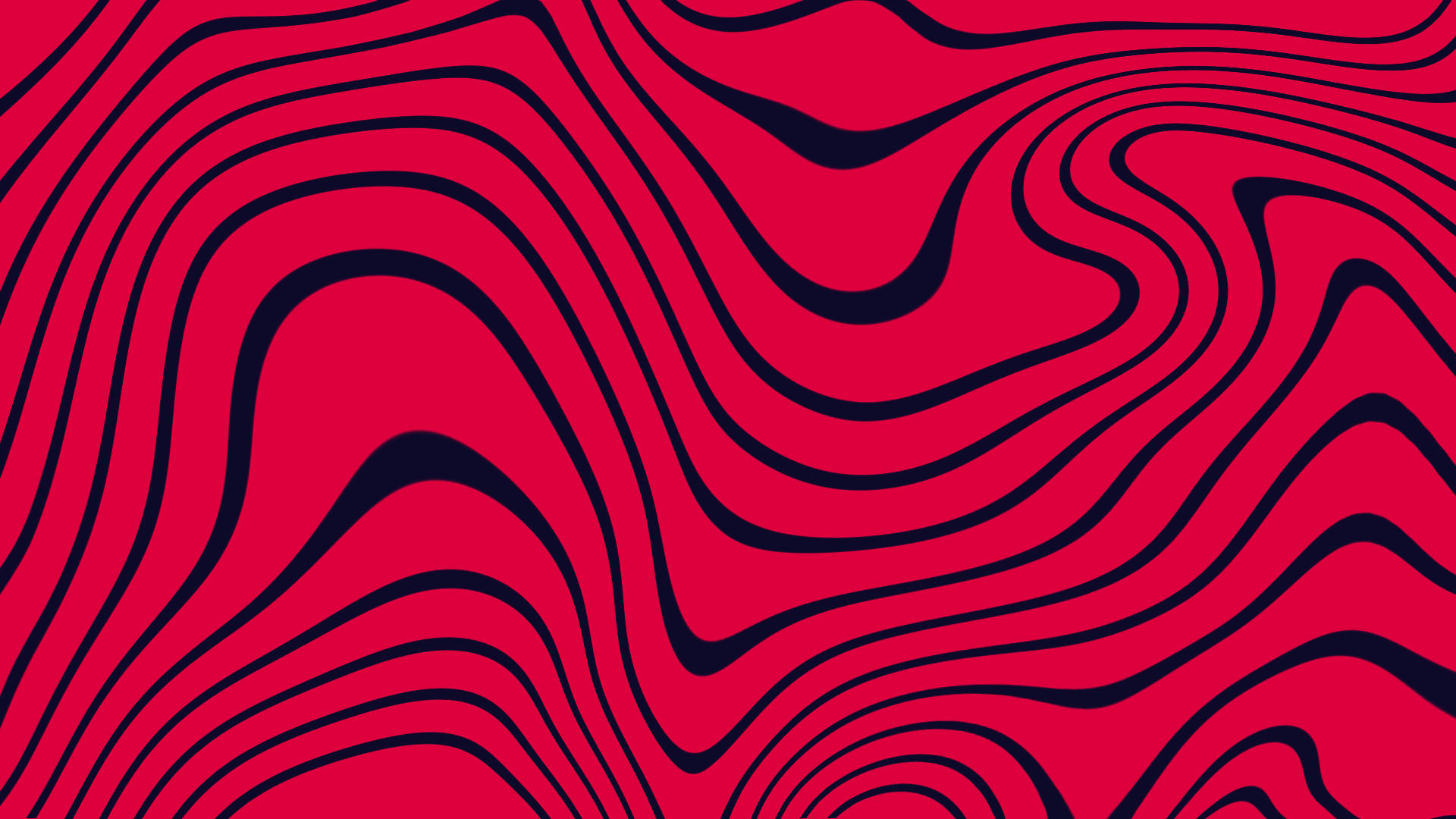 PewDiePie設計的動感漩渦圖案 壁紙 — 充滿活力的紅色背景，搭配大膽的黑色波浪線條，營造出動態的抽象圖案。