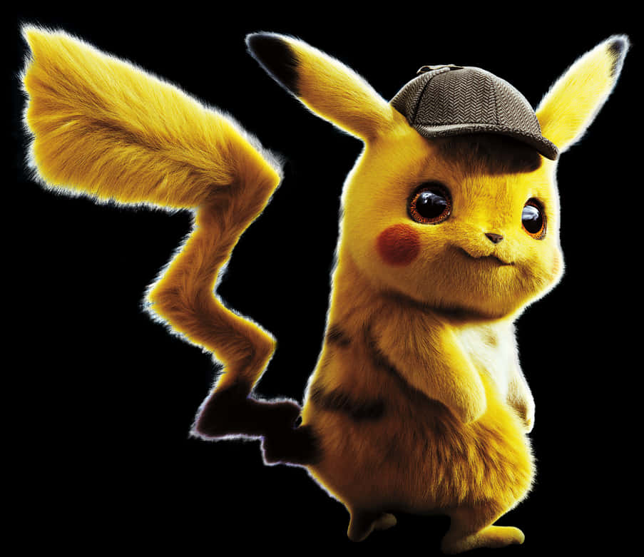 戴帽子的偵探Pikachu 壁紙