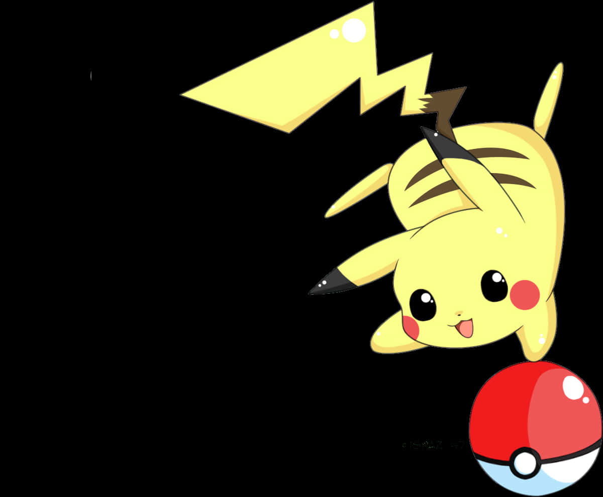 Pikachu持球與閃電 壁紙