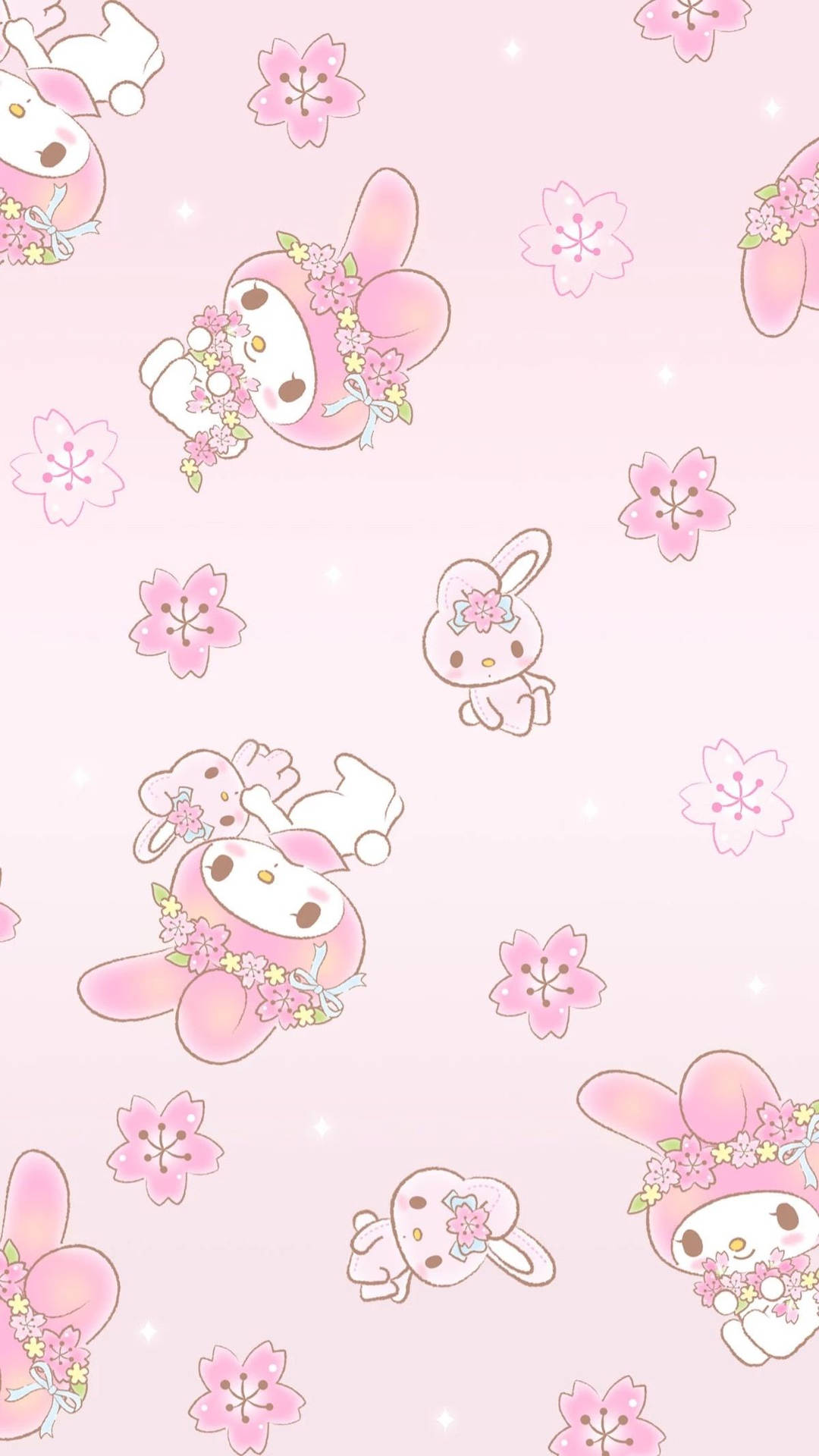 粉紅My Melody圖案壁紙