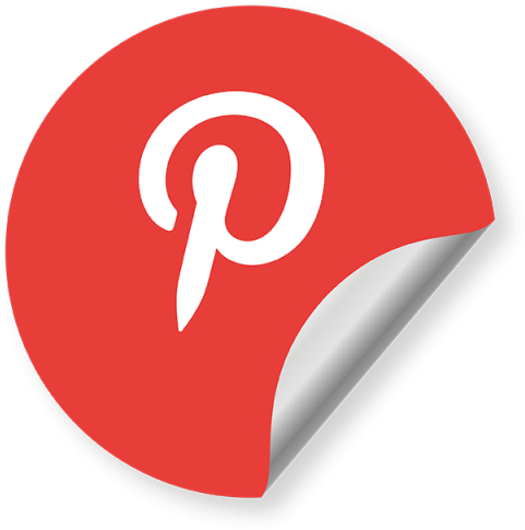 Pinterest 標誌貼紙 壁紙 — 一個紅色圓形貼紙，角落有白色Pinterest標誌剝落。